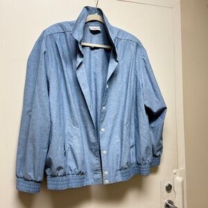VTG made in the‎ USA Alfred Dunner Light Blue Shirt Jacket- Bomber style  sz 20